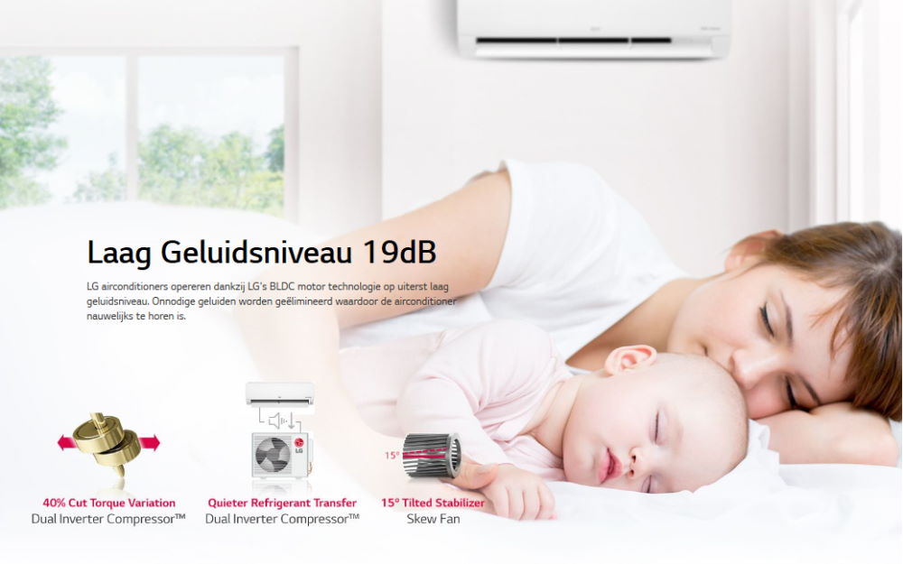 LG airco voordeel laag geluidsniveau